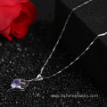 Silver Simple Zircon Chain Necklace For Wedding Jewelry